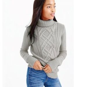 J.Crew Angora Wool Blend Grey Roll Turtleneck Sweater M | Quiet Luxury Academia